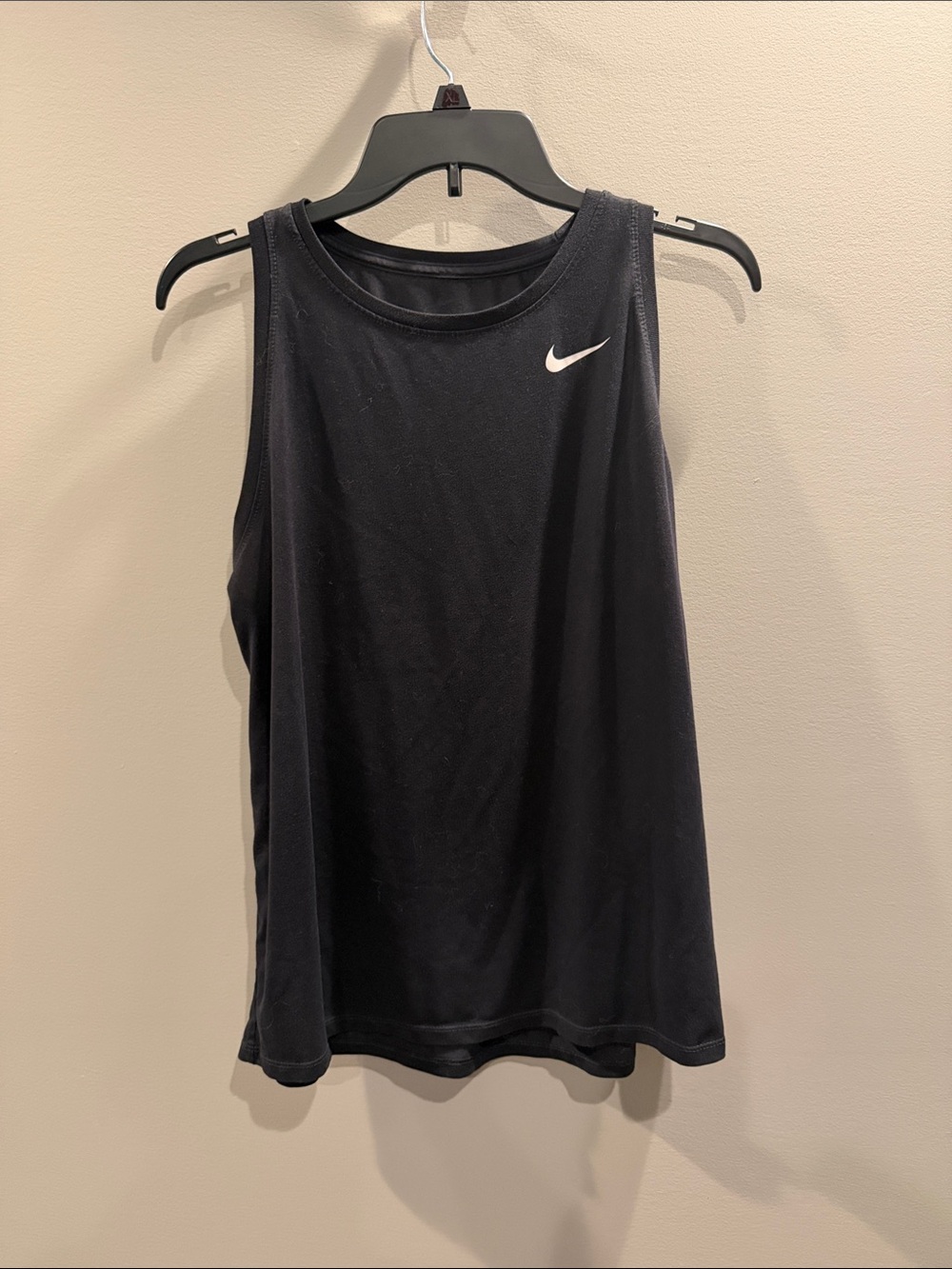 Nike Black Muscle Tank with White Swoosh